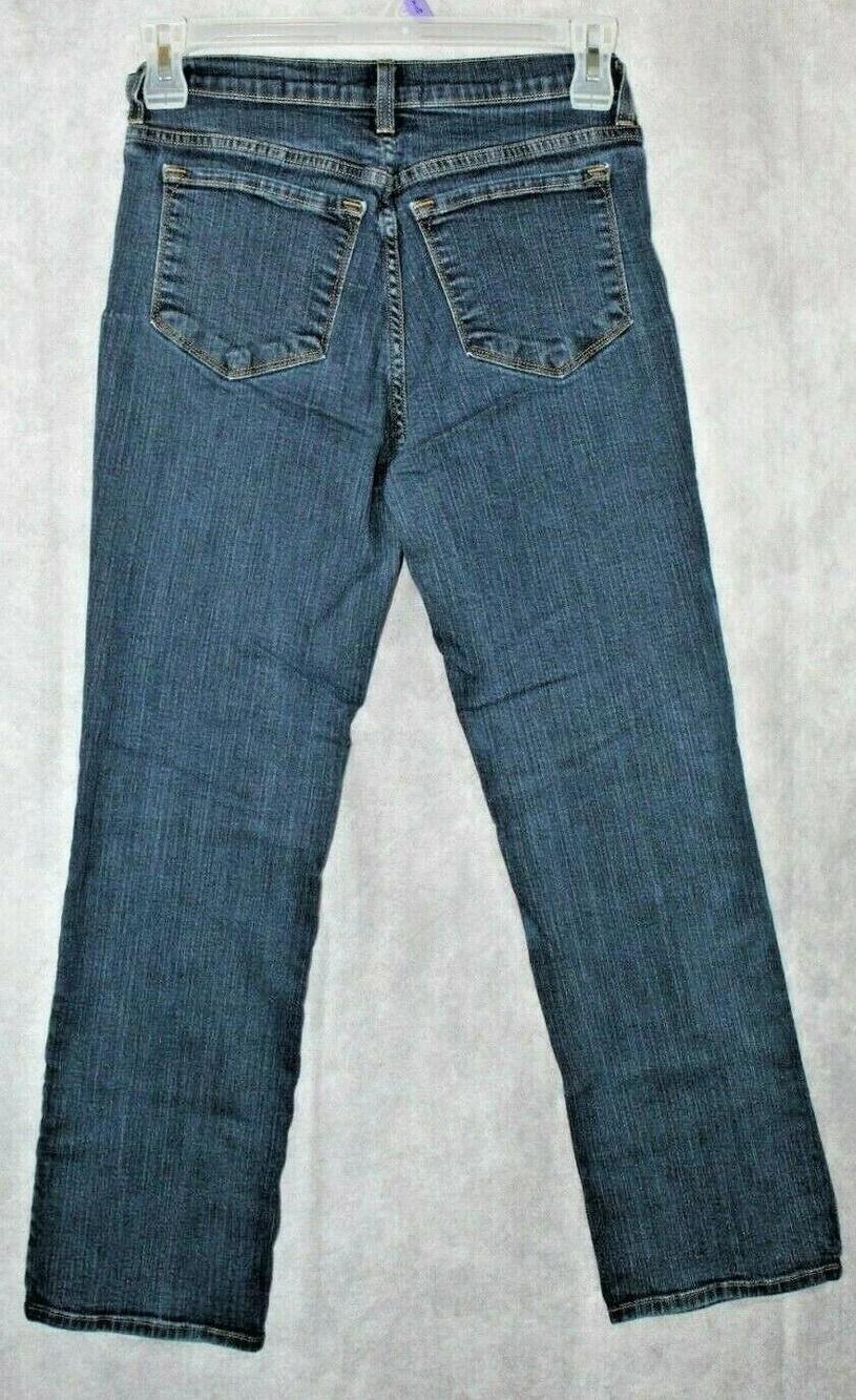 NYDJ Premium Denim Jeans Womens 10P Blue Straight Leg Stretch Petite Made USA